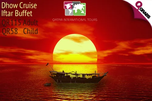 At 50% off enjoy an Iftar Buffet on a Sunset Dhow Cruise on Friday August 10